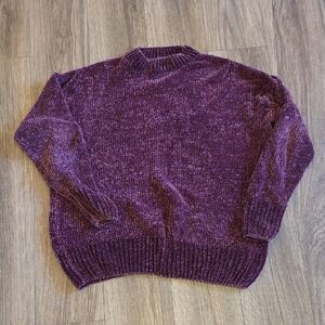 Zenana Outfitters Purple Crew Neck Sweater